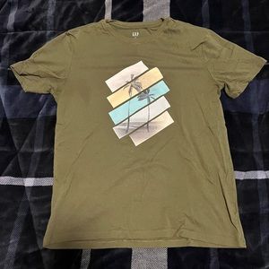 Gap Men's Palm Tree Graphic T-Shirt Size Small Green